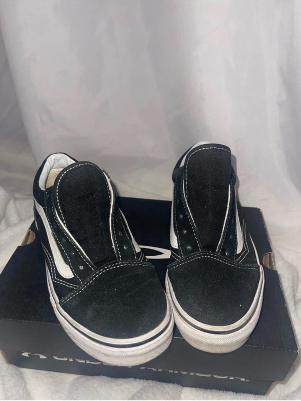 Vans Kids Black and White Slip-On Skate Sneakers
